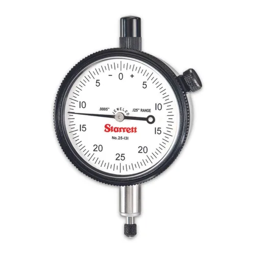 Miniatura 8 de Starrett Indicador de Cuadrante Serie 25 con Rodamientos de Rubí y Oreja en el Centro Posterior - Carátula Blanca, Rango de 0-.025", Cuadrante