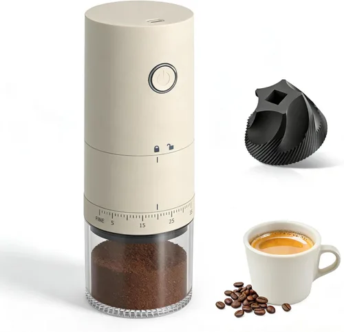Miniatura 12 de LAMIDO Molinillo de Café Eléctrico Portátil de Muelas - Moler Mientras se Carga - Tolva de Granos Visual - 38 Configuraciones de Molienda Externas