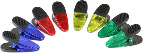 Miniatura 15 de Clips de plástico grueso con imán de neodimio - 3-1/4" de longitud - Durable versátil multiusos (transparente)