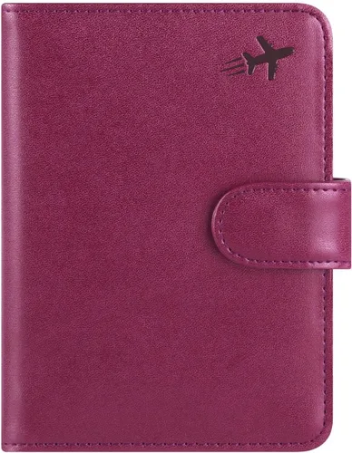 Miniatura 16 de Funda para pasaporte, cartera con bloqueo RFID, funda de piel para tarjetas, accesorios de viaje para mujeres y hombres, negro