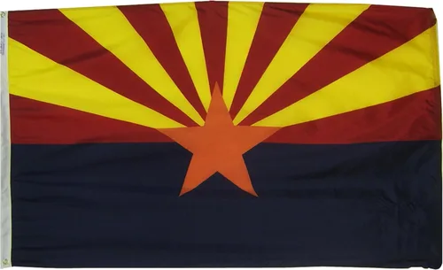 Miniatura 6 de Annin Flagmakers Bandera del estado de Arizona fabricada en Estados Unidos según las especificaciones de diseño oficiales del estado, 2 x 3 pies