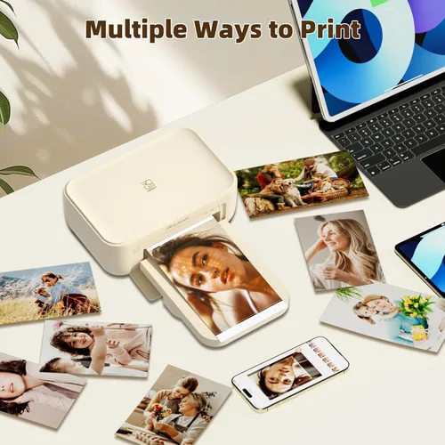 Miniatura 6 de HPRT CP4100 Impresora fotográfica - Impresora instantánea Bluetooth Plus 4x6 con 20 hojas y cinta, Wi-Fi, sublimación de tinte premium, resolución