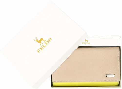 Miniatura 2 de Cartera RFID de cuero genuino para mujer multicolor 19 ranuras para tarjetas