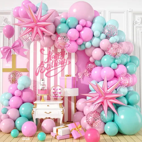 Miniatura 18 de Kit de Arco de Guirnalda de Globos de Género, Globos Rosa Polvoriento y Azul Arena Blanca, Globo Bohemio Rosa Nude para Tema Neutro Baby Shower