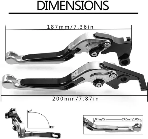Miniatura 2 de for Suzuki V-Strom 2002-2016 2015 2014 20132 012 2011 2010 V-Strom Motorcycle Brake Handle Adjustable Brake Clutch Lever Handbar (Color : 1)
