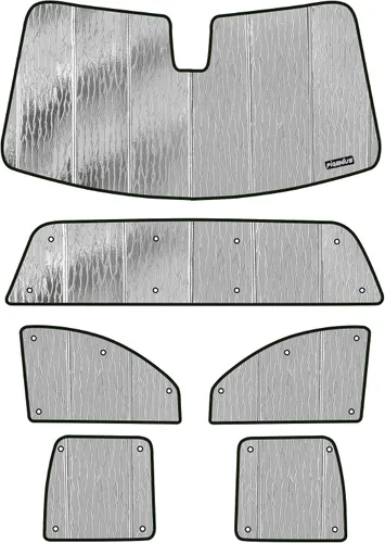 Miniatura 7 de Pigenius Combo de parasol para parabrisas y portón trasero para Chevy Silverado/GMC Sierra 1500/2500/3500 HD 2014-2018 Crew Cab, reversible