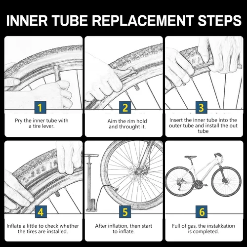 Miniatura 6 de Paquete de 2 tubos interiores para bicicleta de neumáticos gruesos, tubo de bicicleta resistente de 20/26x3.0/4.0, válvula Schrader de 1.260 in