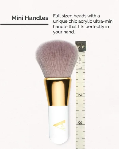 Miniatura 2 de Veil Cosmetics Pro On The Go - Juego de brochas de maquillaje de 5 piezas 1 cepillo corrector, 1 brocha de base, 1 cepillo de labios, 1 cepillo