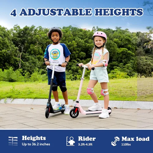 Miniatura 2 de Caroma Electric Scooter for Kids Ages 6-14, 120W Motor & 15 Mph, 85 Mins Ride Time, Adjustable Height & Speed, LED Display, Kids Electric Scooter