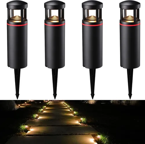 LEONLITE Luces de camino RGB de bajo voltaje, luces LED de camino de 5 W, patrón de luz único, iluminación de paisaje al aire libre para entrada,