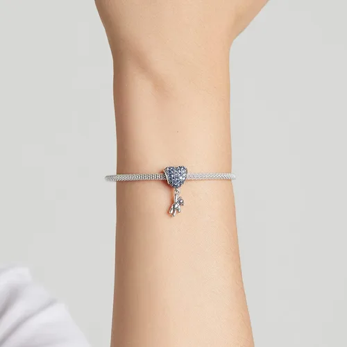 Miniatura 45 de Abalorios de plata de ley para pulseras, collares, familia para siempre, circonita cúbica, regalo de joyería para mujeres