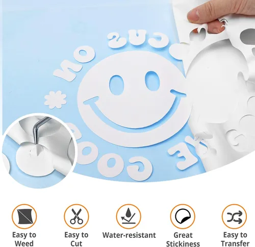 Miniatura 4 de HTVRONT Vinilo HTV de transferencia de calor blanco - 30,5 cm x 36,6 metros de vinilo blanco para planchar para camisetas, rollo de vinilo HTV