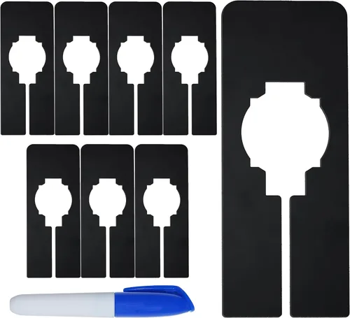 Miniatura 13 de 8 piezas de divisores para estantes de armario, tabla de partición de guardarropa, divisores rectangulares blancos para perchas de ropa con marcador