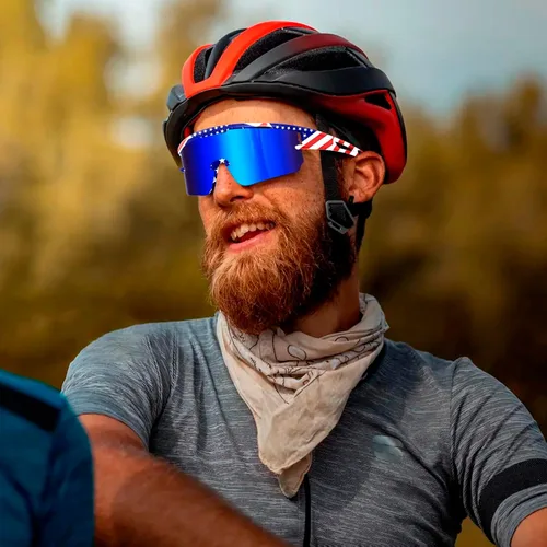 Miniatura 2 de Gafas de sol polarizadas para hombres y mujeres UV400 gafas de béisbol para MTB montar en bicicleta, correr, conducir bicicleta Ve-jh156-rayas