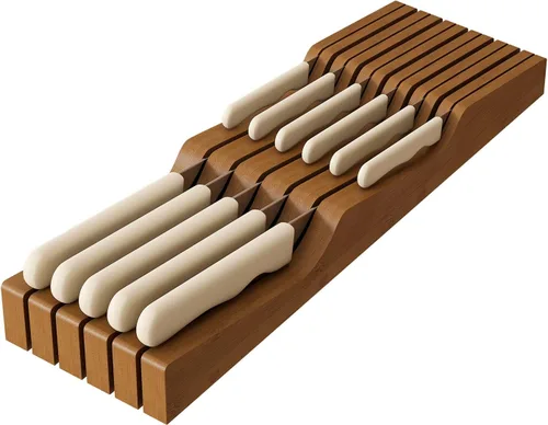 Miniatura 9 de Organizador de Cuchillos para Cajón - Organizador de Cuchillos de Cajón de Madera de Bambú - Bloque Organizador de Cuchillos Protector