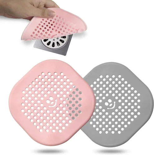 Miniatura 7 de Protector de silicona para cubrir drenaje de ducha, bañera, cocina, baño, recoge restos de cabello, paquete de 2, color negro