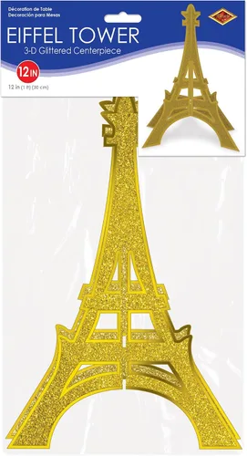 Miniatura 5 de Accesorio de fiesta de la Torre Eiffel 3D con purpurina (1 unidad) (1/paquete)