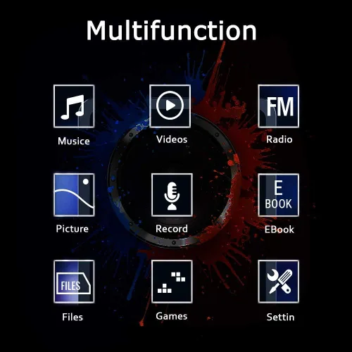 Miniatura 2 de Reproductor de MP3, reproductor de música con tarjeta micro SD de 16 GB, altavoz integrado/foto/reproducción de video/radio FM/grabadora