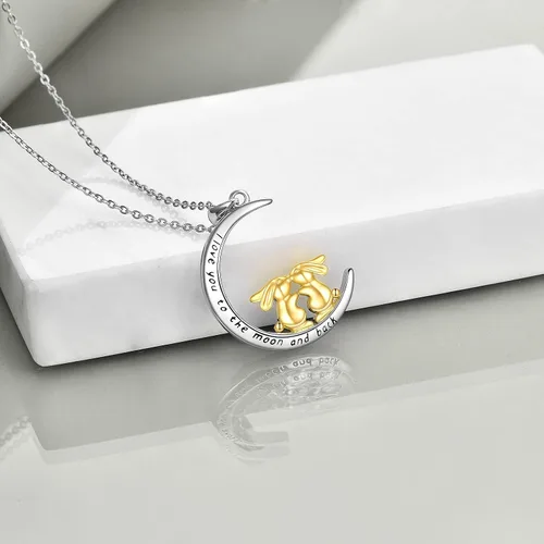 Miniatura 3 de WINNICACA 925 Sterling Silver Cute Animal Necklace FrogPandaElephantKoalaPigFoxBunnyWolf Necklace Jewelry Gifts for Women Girls Animal Lovers