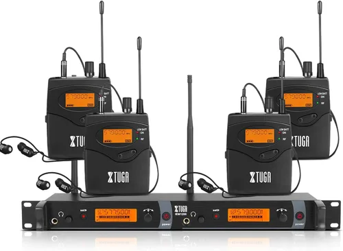 Miniatura 11 de XTUGA IEM1200 UHF Mono Wireless in Ear Monitor System 2 Channel 5 Bodypacks Monitoreo con auriculares, 40 frecuencias, montaje en rack