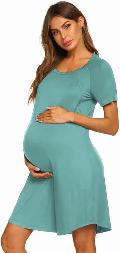 Miniatura 4 de Ekouaer - Vestido 3 en 1 para maternidad, trabajo de parto y lactancia prenda para hospital, para dormir y amamantar.