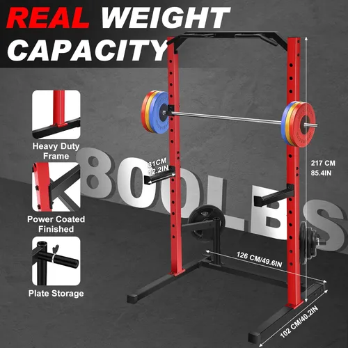 Miniatura 3 de OPPSDECOR Power Cage Power Rack, Multi-Functional Weight Cage with More Training Attachments, Heavy-Duty Construction Squat Rack for Home Gym