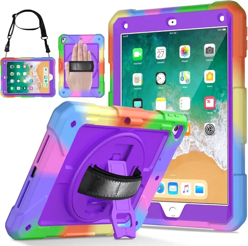Miniatura 10 de LTROP Funda Protectora para iPad de 6ª/5ª Generación y iPad Air 2, Funda para iPad de 9.7 Pulgadas con Correa para el Hombro, Soporte