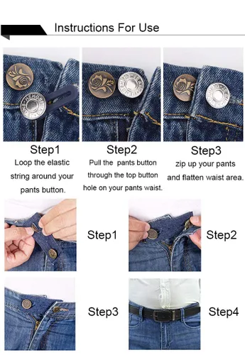 Miniatura 6 de Paquete de 6 extensores de cintura, extensores de botón de alta calidad para pantalones, extensor de pantalones para maternidad, extensor de botones