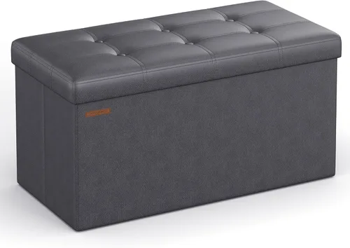 Miniatura 10 de SONGMICS Mazie Collection - Banco otomano plegable de almacenamiento de 43 pulgadas, otomana con almacenamiento, taburete reposapiés, carga de 660