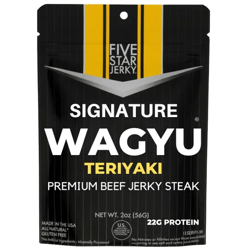 Miniatura 9 de Five Star Wagyu Beef Jerky - Ajo y Hierba + Pimienta Variedad Paquete de 2 (4 onzas)