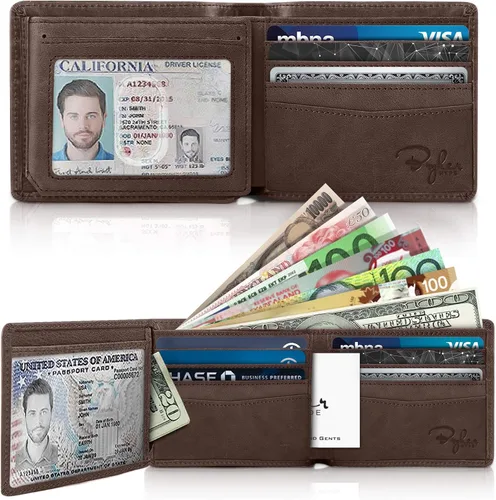 Miniatura 2 de Billetera de dos espacios para identificación, sostenedor de RFID, compartimento para tarjetas de capacidad extra, lo mejor en protección
