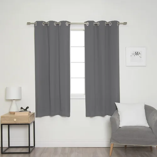 Miniatura 45 de Best Home Fashion Paneles de cortinas opacas con aislamiento térmico de alta calidad para tratamiento de ventanas, para dormitorio, acero inoxidable