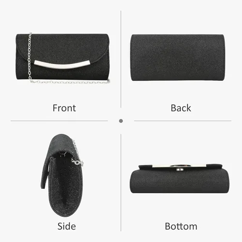 Miniatura 3 de Bolsos de mano para mujer, lentejuelas brillantes, sobre con purpurina, bolsa de noche, formal, boda, fiesta, bolso de mano