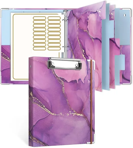 Miniatura 22 de Rouidr Carpeta de 3 anillos con portapapeles, 1 pulgada, 8.5 x 11 pulgadas, tamaño carta, carpetas organizadoras con pestañas divisorias y fundas