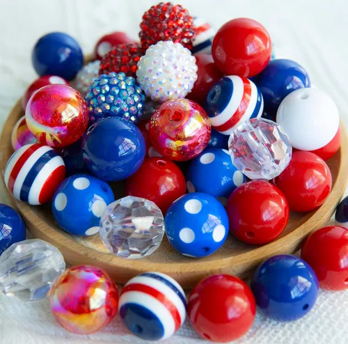 Miniatura 13 de Perlas de goma de burbujas de 20 mm para bolígrafos, perla de 20 mm para artículos ensartados, perlas acrílicas de 20 mm para manualidades, 50