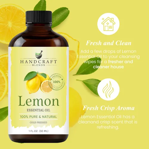 Miniatura 4 de Handcraft Blends Aceite esencial de limón – 1 onza líquida – 100% puro y natural – Aceite esencial de grado premium para difusor y aromaterapia