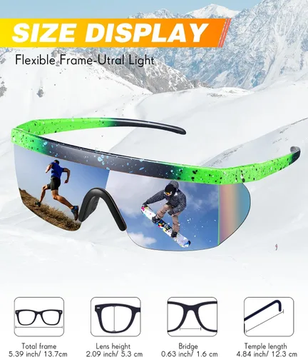 Miniatura 2 de Fabbay 3 pares de lentes de sol de neón retro espejados de los años 80 y 90 s semi sin montura de lentes de sol de colores para deportes hombres