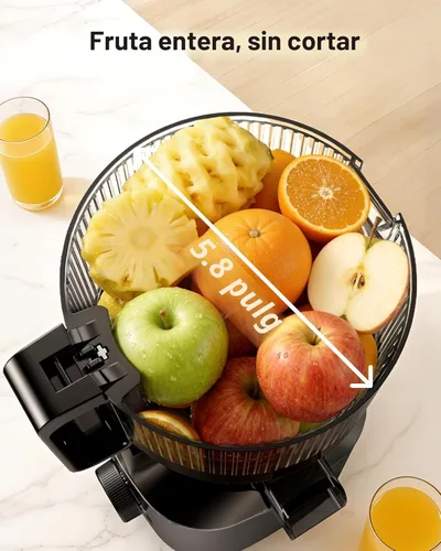 Miniatura 2 de EUHOMY - Exprimidor de prensa en frío, canal de alimentación de 5.5 pulgadas de ancho, exprimidor de masticación lenta para verduras y frutas