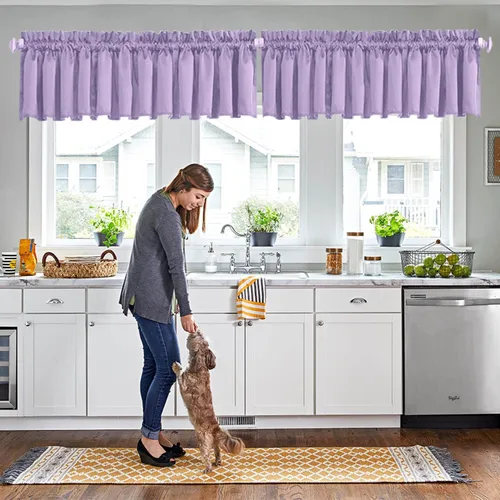 Miniatura 18 de Cortinas de cocina negras Ladity - 2 paneles de cortinas cortas opacas, 36 pulgadas, privacidad, niveles de café, cortinas de granja para ventana