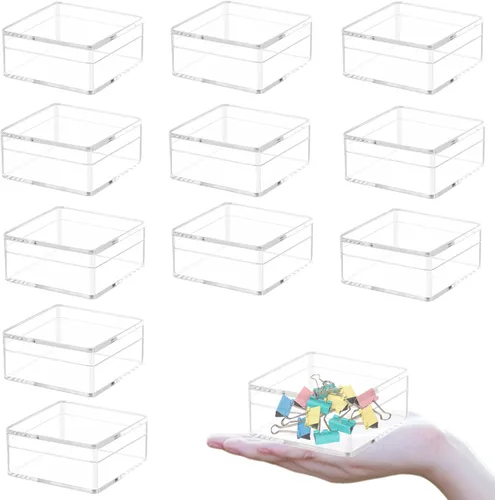 Miniatura 9 de KissYou Caja de acrílico transparente con tapa, pequeñas cajas rectangulares de exhibición de boda, graduación, fiesta, caja de almacenamiento