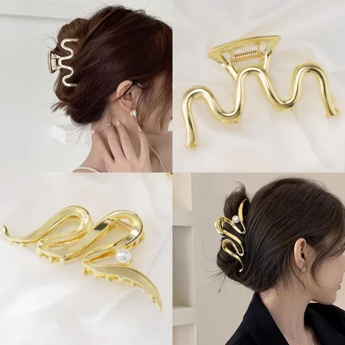 Miniatura 3 de Mehayi 3 PCS Pinzas de Garra de Metal Grandes para Cabello Grueso y Pesado, Pinzas de Sujeción Antideslizantes Grandes con Mordaza para Cabello