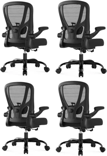Miniatura 20 de Silla de oficina ergonómica de escritorio, silla de computadora de malla, silla de trabajo transpirable con ruedas, soporte lumbar ajustable, sillas