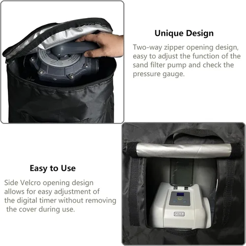 Miniatura 3 de Cubiertas para bomba de filtro de arena Sobana, cubiertas de filtro de arena de tela Oxford impermeable 600D, adecuadas para la mayoría de bombas