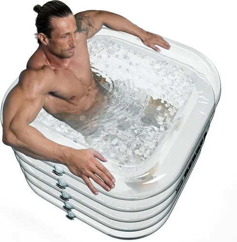 Miniatura 10 de Bañera hinchable de hielo - XL Transparente - Bañera de inmersión en hielo para terapia de agua fría - Bañera de inmersión fría portátil