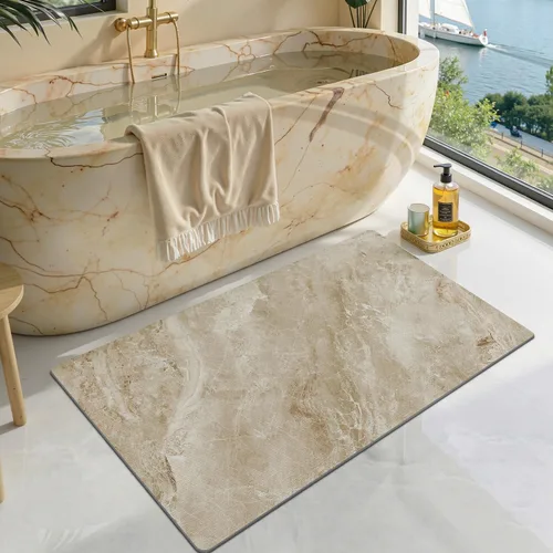 Miniatura 11 de LUMI Tapetes de baño ultra delgados, superabsorbentes, de secado rápido, antideslizantes, para debajo de la puerta, bañera, lavabo y ducha, 17 x 30