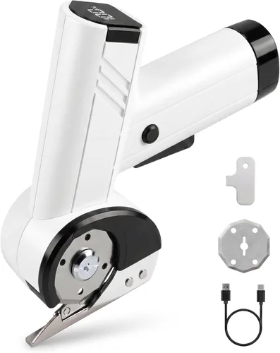Tijeras eléctricas inalámbricas, cortador de cajas eléctrico de 420 RPM con pantalla LED, 4 velocidades, USB-C recargable, capacidad de 7/16