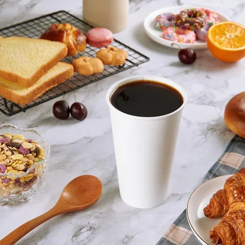 Miniatura 2 de Vplus Paquete de 500 tazas de café de papel de 16 onzas, tazas de café desechables de 16 onzas con tapas, bebida fría/caliente, para el hogar