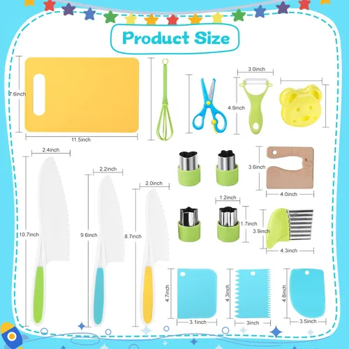 Miniatura 2 de 16 piezas de herramientas de cocina Montessori, juego de utensilios de cocina para niños, juguete de cocinado, juego de cocina para niños pequeños