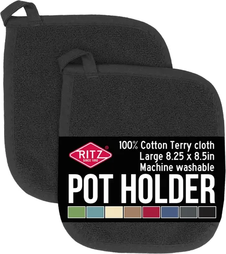 Miniatura 31 de RITZ Agarraderas para ollas y salvamanteles de rizo: Resistente al calor sin igual, duradero 100% algodón – Diseñado ergonómicamente para un agarre