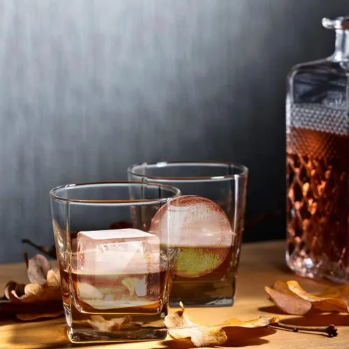 Miniatura 6 de ROTTAY Bandejas para cubitos de hielo (juego de 2), máquina de bolas de hielo con tapa y cubo de hielo cuadrado grande para whisky, cócteles y hecho
